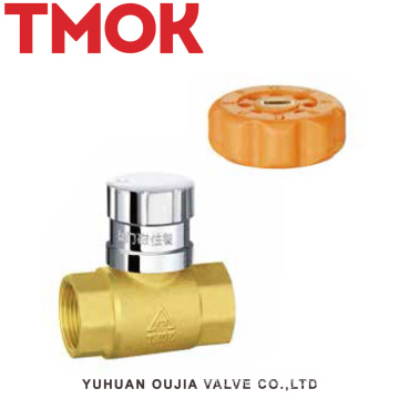 brass color long handle magnetically lockable ball valve